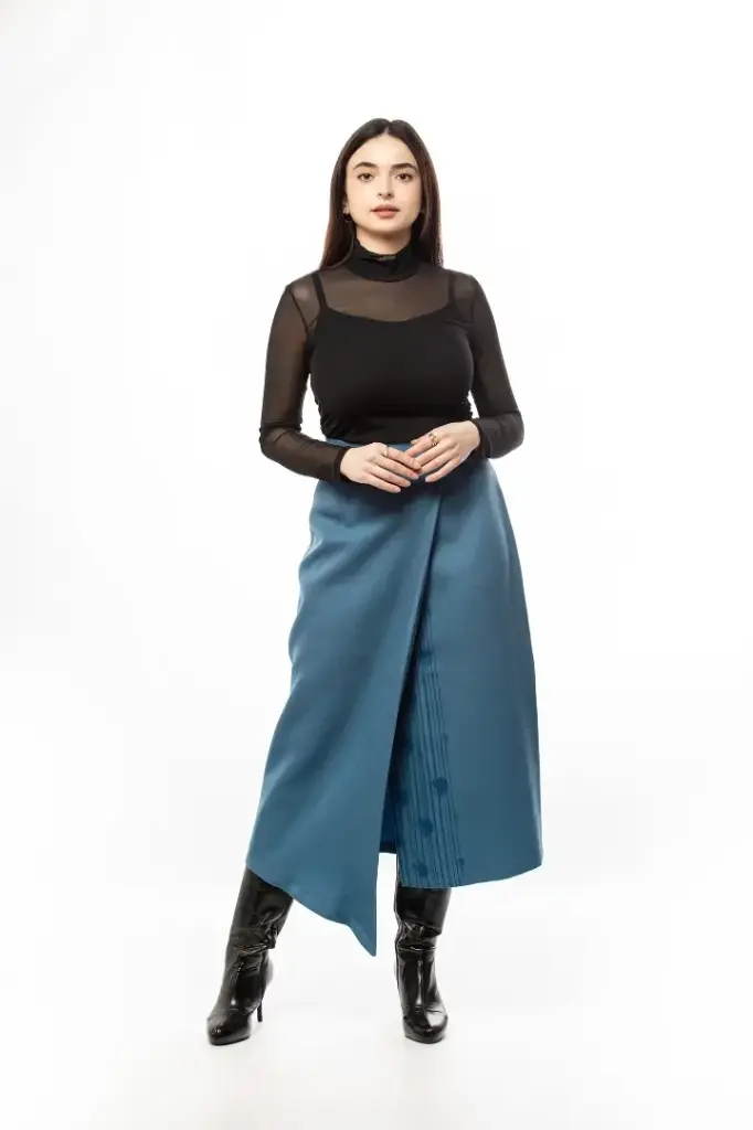 Gumbaz High-Waist Wrap Skirt